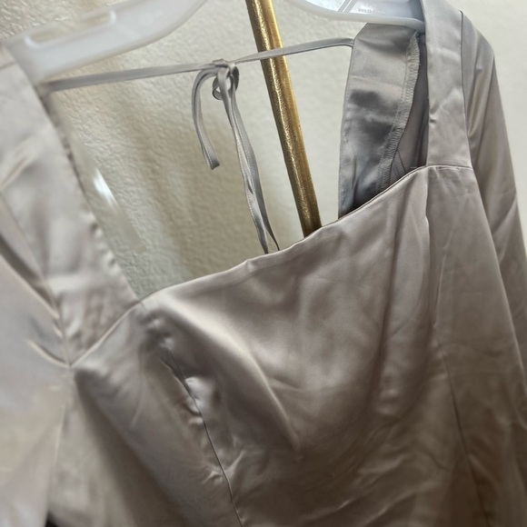 NWT Wild Fable Satin Dress in Silver - Picture 9 of 11